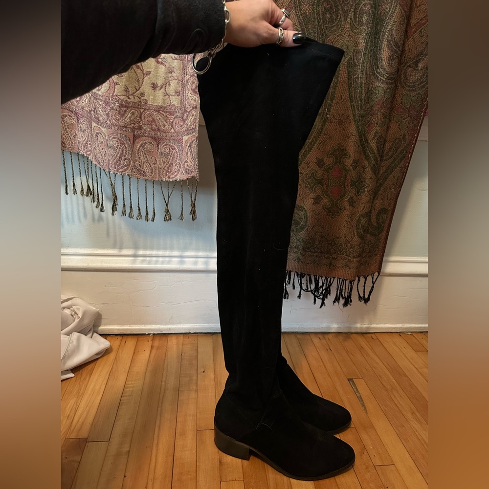 Steve Madden Gabriana Over the Knee Thigh High Black Boots, Size 6.5